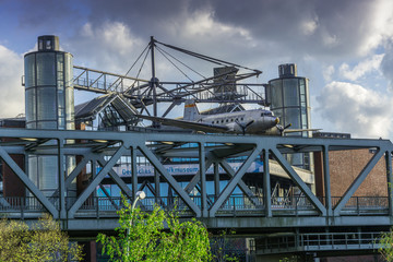 BERLIN - Douglas C-47 airplane bomber hanging above the Museum