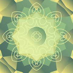 Green stylized oriental design vector card