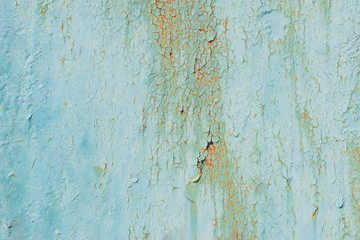 texture of old green peeling paint