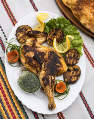 Dish chicken in plate 