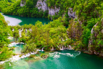 Aerial view  in Plitvice National Park
