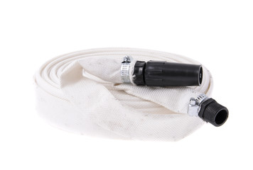 White Fire Hose Isolated 