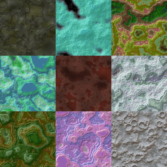 Set of layered stone seamless generated textures
