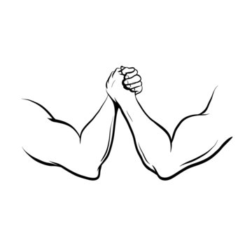 Arm Wrestling fight, vector illustration