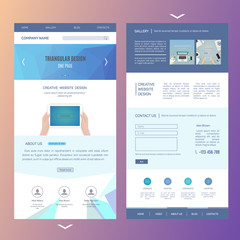Fototapeta premium modern one page website template design with blurred background