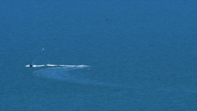 jet ski drives on the sea
