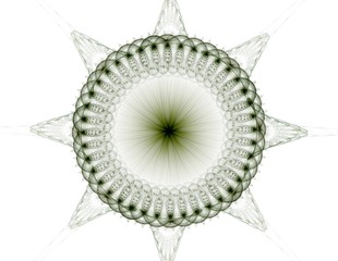 Obraz premium Stained glass flower or butterfly, digital fractal art design