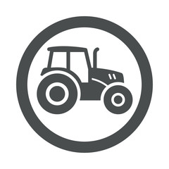 Icono redondo tractor gris