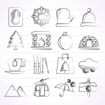 Winter, Sport and relax icons