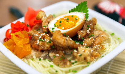 Traditional japanese chicken ramen