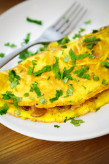 Delicious Egg Omelette with Greens and Cheese