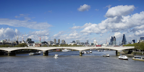 London skyline, include Waterloo Bridge