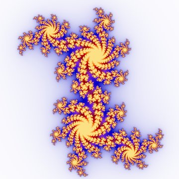 Popular fractal ornaments in white background.
