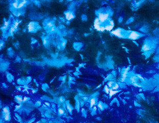tie-dye pattern in blues and greens