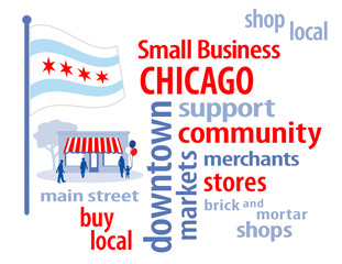 Chicago USA Flag, shop small business, stores, advertise, PR 