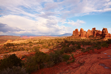 Red Desert at Sunset after the Storm