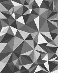 Grey Triangles - Geometric Background, Polygonal design. Vector