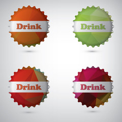 Bottle cap design white background