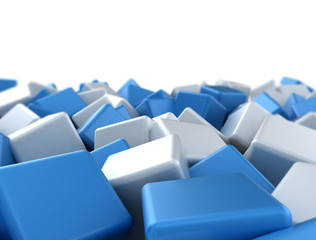 Abstract blue and white glossy cubes © Jezper