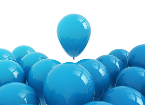 Celebration Background Blue Balloons On White