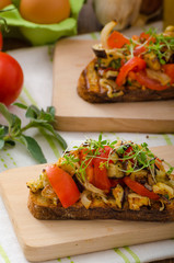 Eat clean - vegetarian toast with vegetable