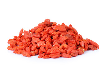 Dried goji berries, isolated on white background