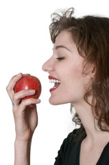 Woman Eating an Apple