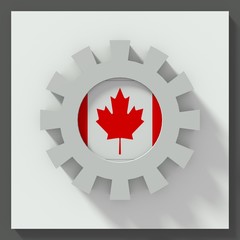 Canada flag gear 3D illustration