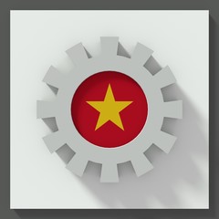 Vietnam flag gear 3D illustration