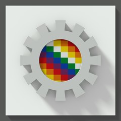 Andean Peoples flag gear 3D illustration