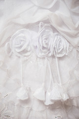 Obraz na płótnie Canvas Vintage tulle chiffon texture background. wedding concept