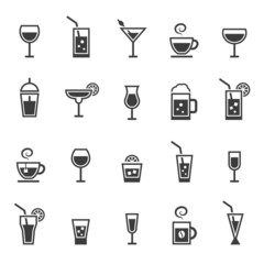 Drinks icons set.