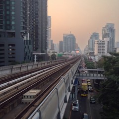 Fototapeta na wymiar Sky train in Bangkok