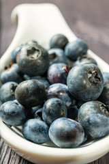 Blueberry on wooden board