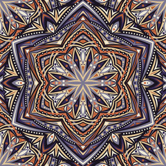 Abstract Colorful Damask Seamless Vector Background