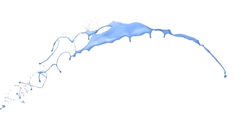 Blue splash isolated on white background4