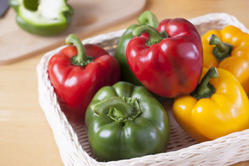 peppers in basket prepare for cooking