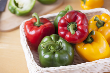 peppers in basket prepare for cooking