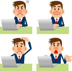 ビジネスマン パソコンポーズ集