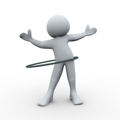 3d person plays hula hoop
