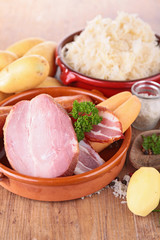 sauerkraut, meats and cabbage