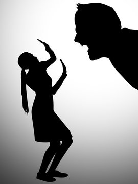 Ilustração - Violência contra as mulheres, agressão verbal
