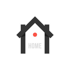 smart house black icon with point