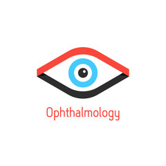 ophthalmology logotype with eye from ribbons