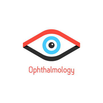 ophthalmology logotype with eye from ribbons
