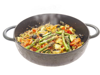 tuna with asparagus & mediterranean vegetables