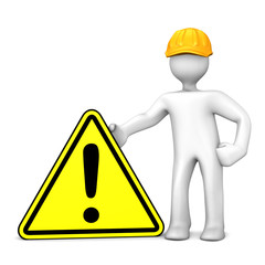 Bauarbeiter Warnschild