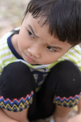 Obraz premium Kid portrait with eye comtact