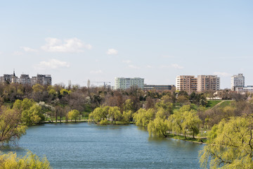 Bucharest View From Tineretului Park In Spring