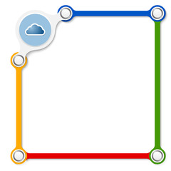 Vector colorted box for your text and cloud icon